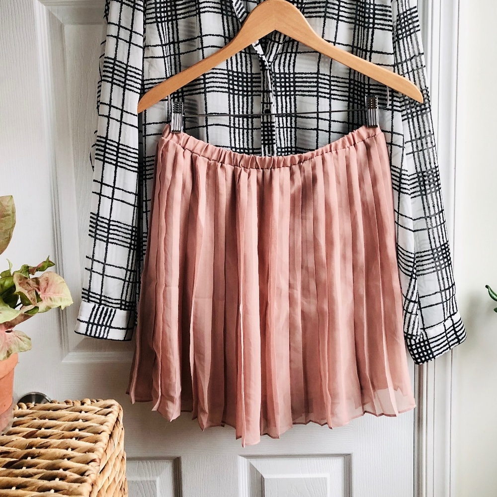 Sparkle & Fade Pleated Chiffon Shirt Petal Pink L